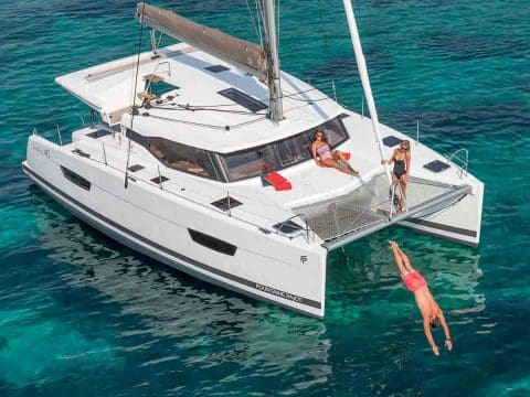 FP Lucia 40 Aquaholic – luxury catamaran for private charter in Singapore