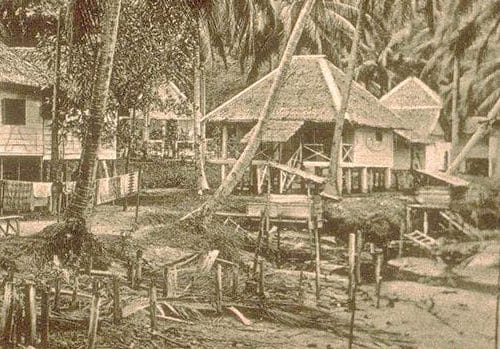 Historical illustration of colonial-era Singapore